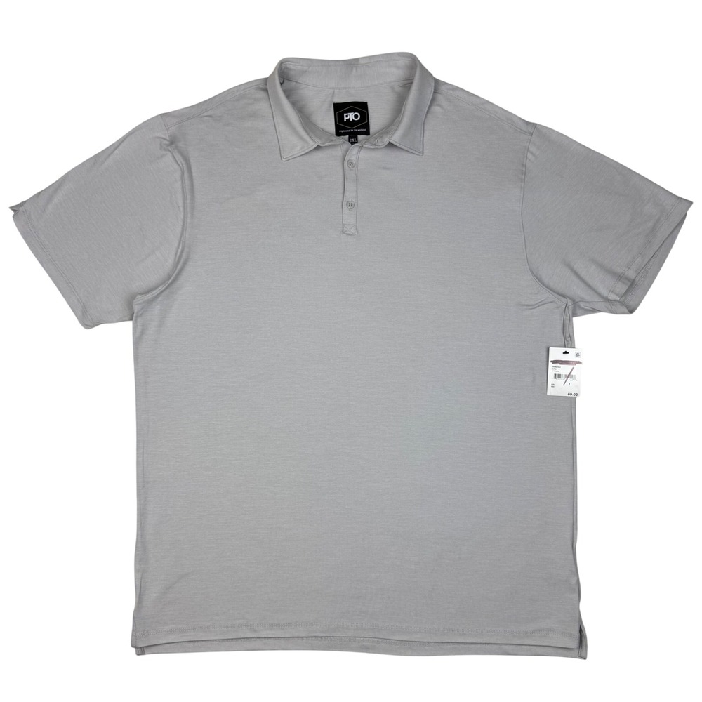 PTO Engineered for the Weekend Polo Shirt Mens 2XL Grey‎ Short Sleeve Athleisure